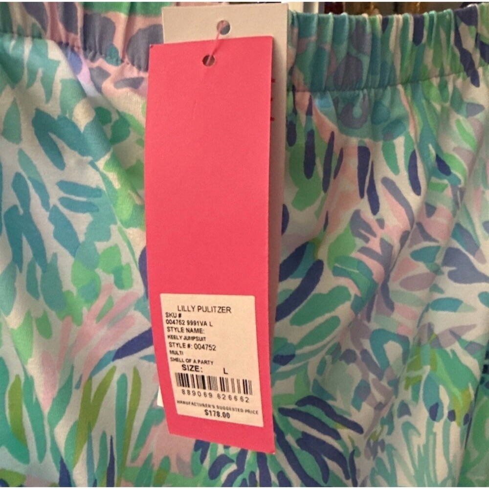 Lilly Pulitzer Keely Strapless Jumpsuit Womens Size L Shell of a Party NWT - Picture 3 of 6